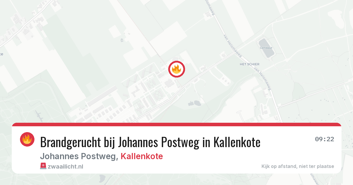 Brandgerucht bij Johannes Postweg in Kallenkote — 22 jun 2026