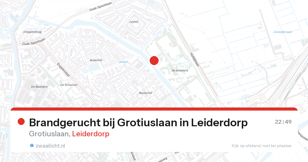 Brandgerucht bij Grotiuslaan in Leiderdorp — 27 aug 2026