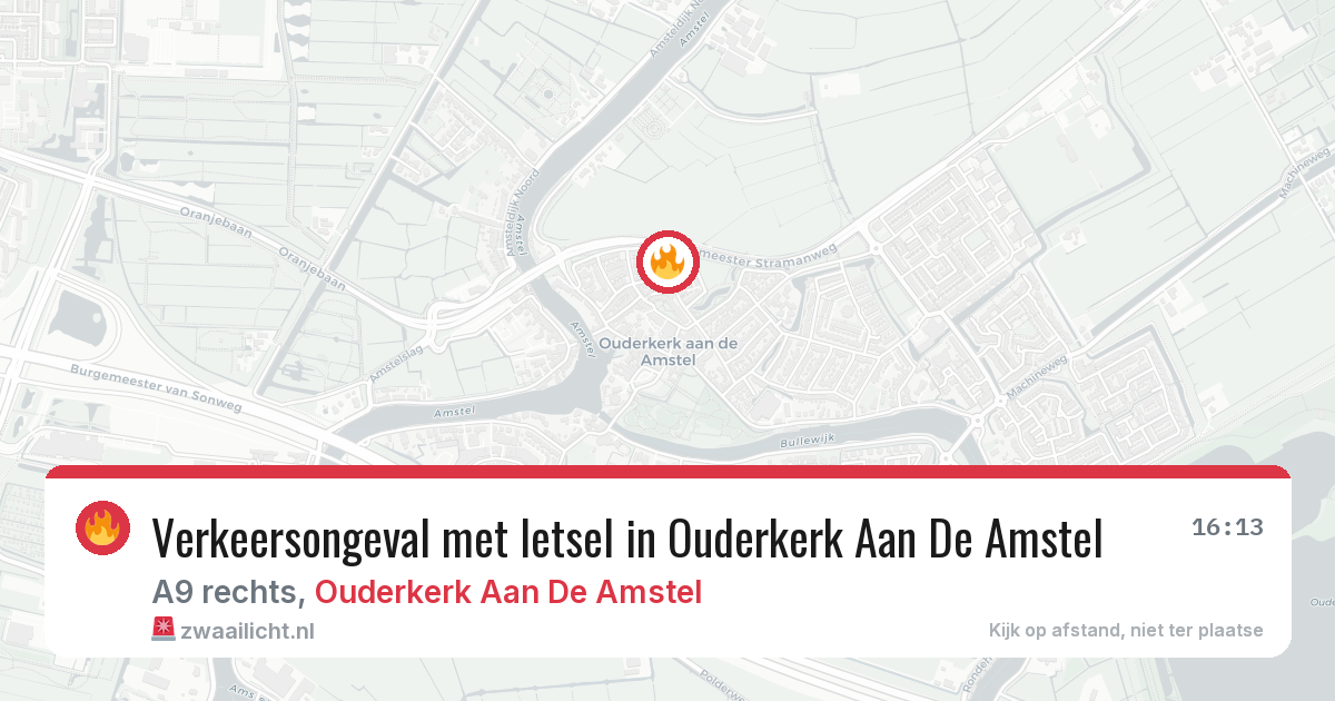 Verkeersongeval met letsel in Ouderkerk Aan De Amstel — 23 jun 2026