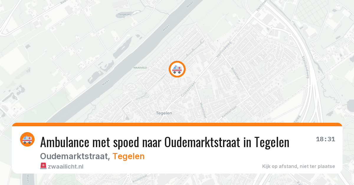 Ambulance met spoed naar Oudemarktstraat in Tegelen — 26 jun 2026