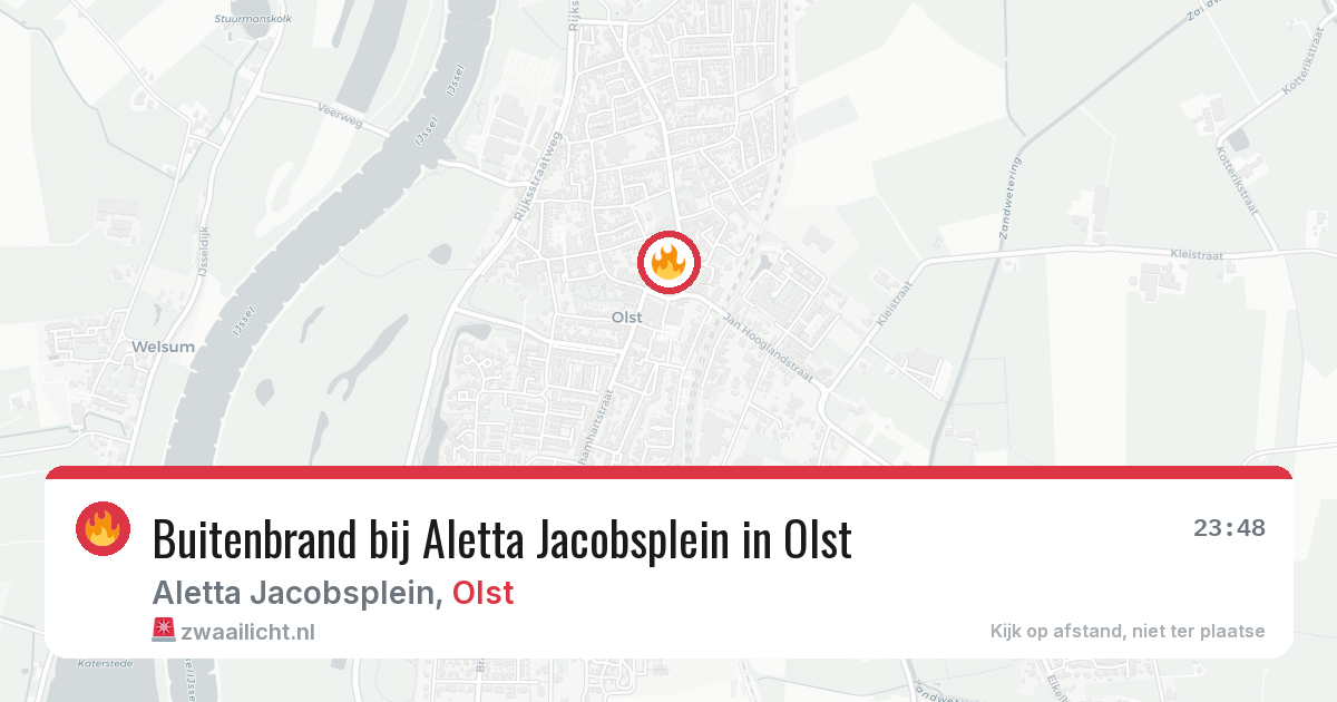 Buitenbrand bij Aletta Jacobsplein in Olst — 16 jun 2026