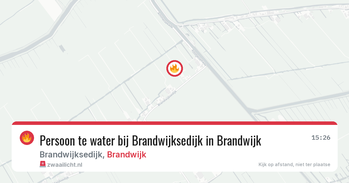 Persoon te water bij Brandwijksedijk in Brandwijk — 2 mei 2026