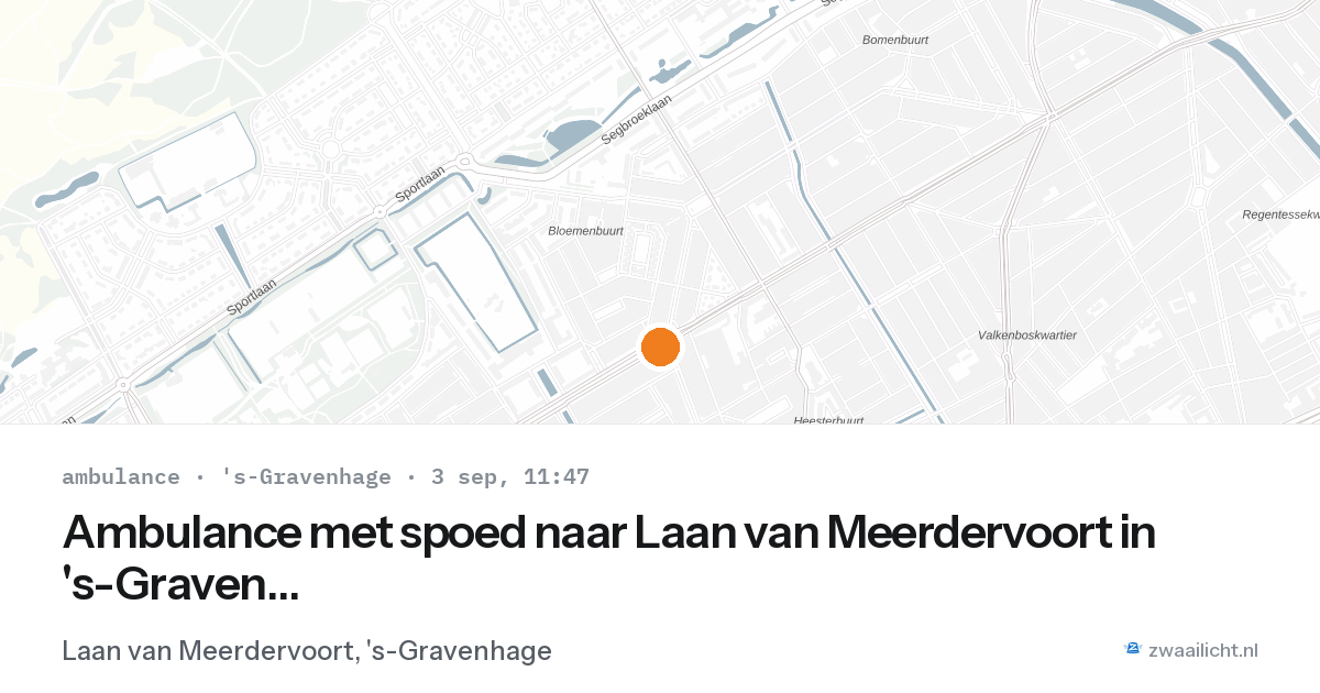 Ambulance met spoed naar Laan van Meerdervoort in 's-Gravenhage — 3 sep 2026