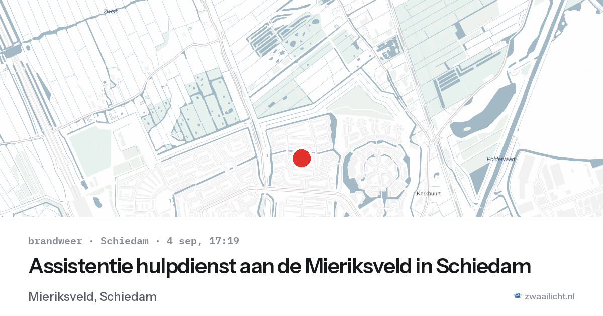 Assistentie hulpdienst aan de Mieriksveld in Schiedam — 4 sep 2026