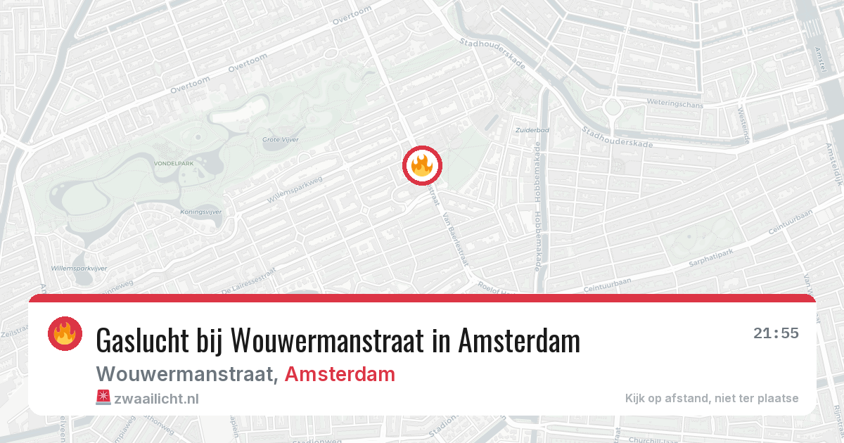 Gaslucht bij Wouwermanstraat in Amsterdam — 2 apr 2026