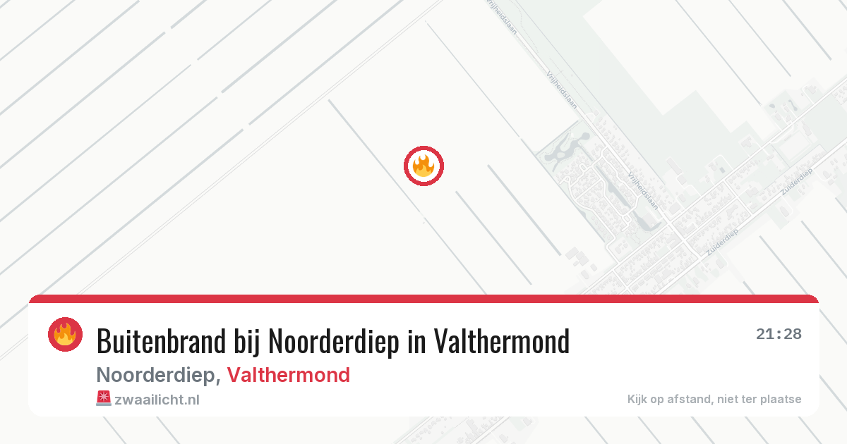 Buitenbrand bij Noorderdiep in Valthermond — 28 jun 2026