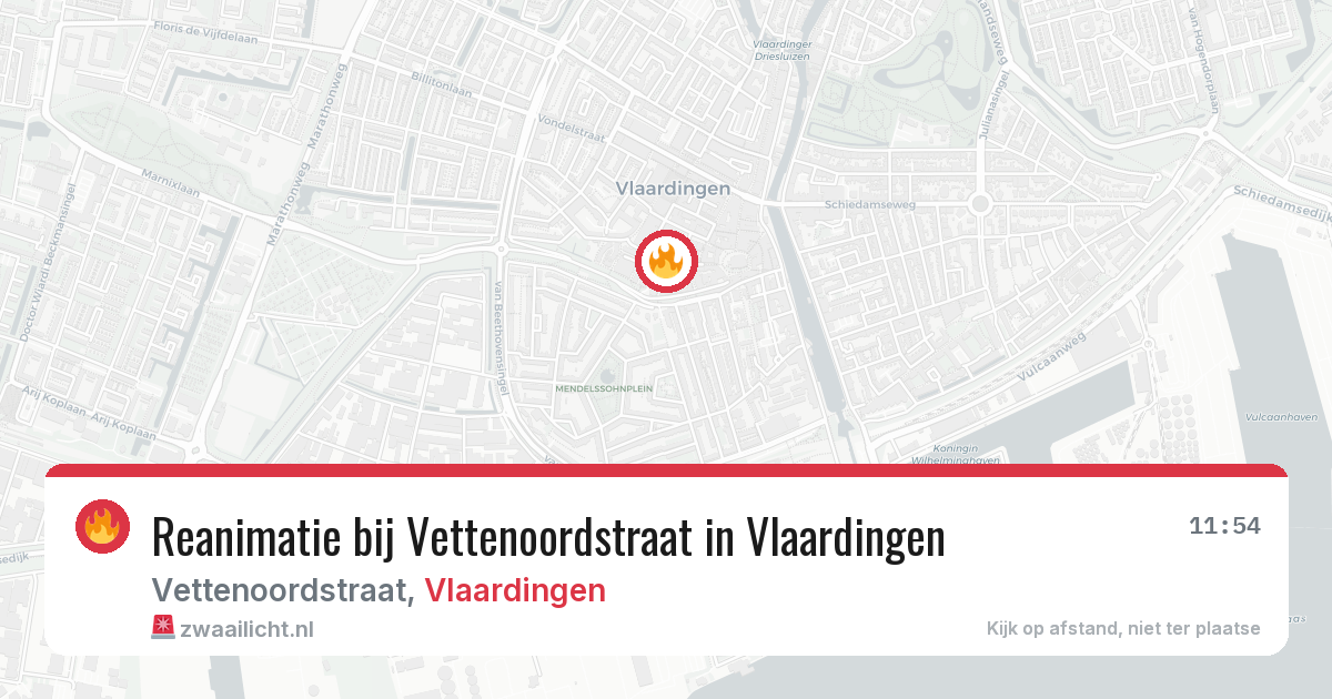 Reanimatie bij Vettenoordstraat in Vlaardingen — 22 mrt 2026