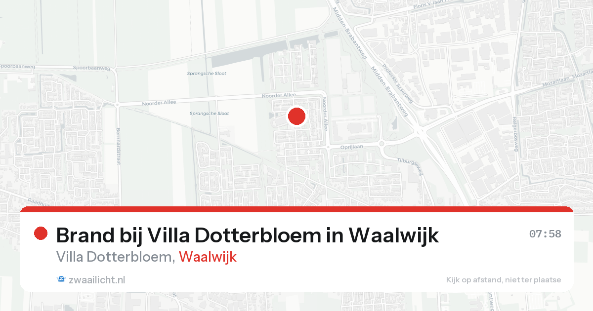 Brand bij Villa Dotterbloem in Waalwijk — 25 aug 2026