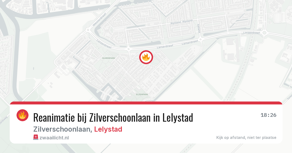 Reanimatie bij Zilverschoonlaan in Lelystad — 9 aug 2026