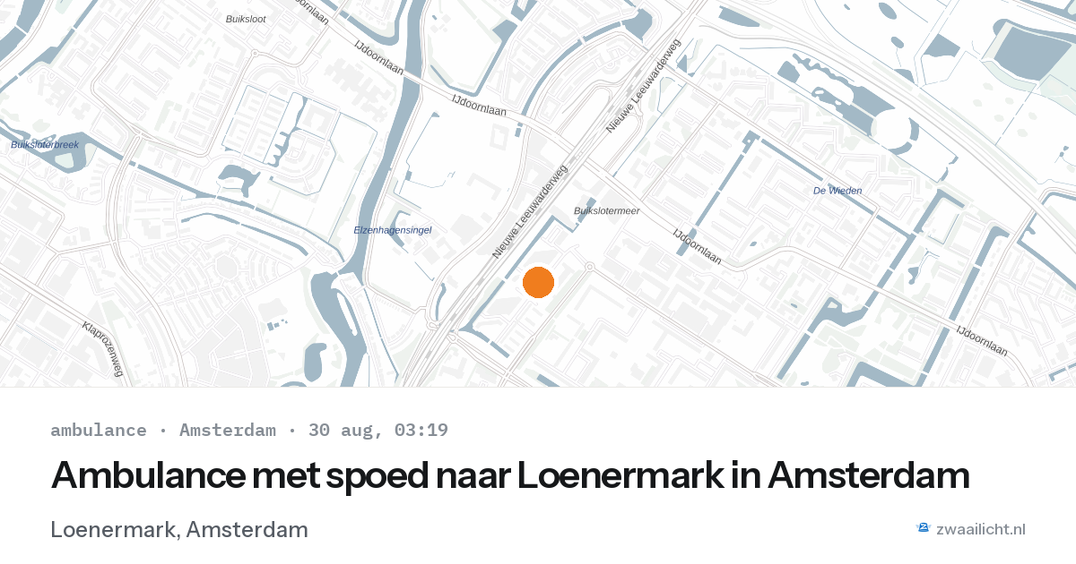 Ambulance met spoed naar Loenermark in Amsterdam — 30 aug 2026