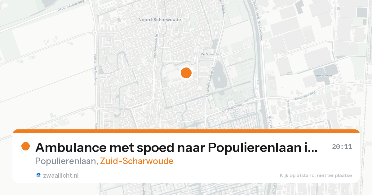 Ambulance met spoed naar Populierenlaan in Zuid-Scharwoude — 19 aug 2026