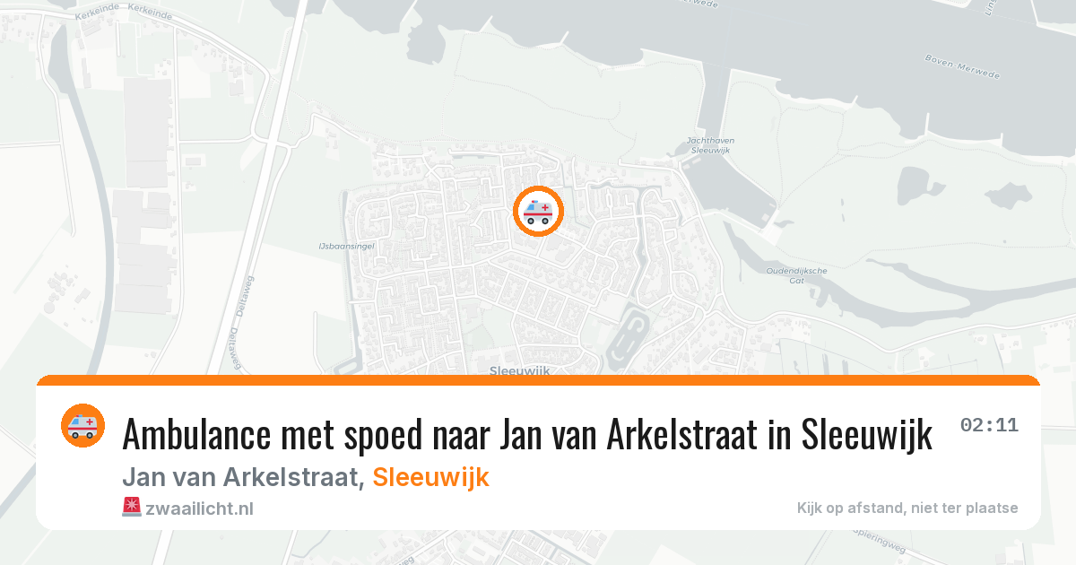 Ambulance met spoed naar Jan van Arkelstraat in Sleeuwijk — 30 jul 2026