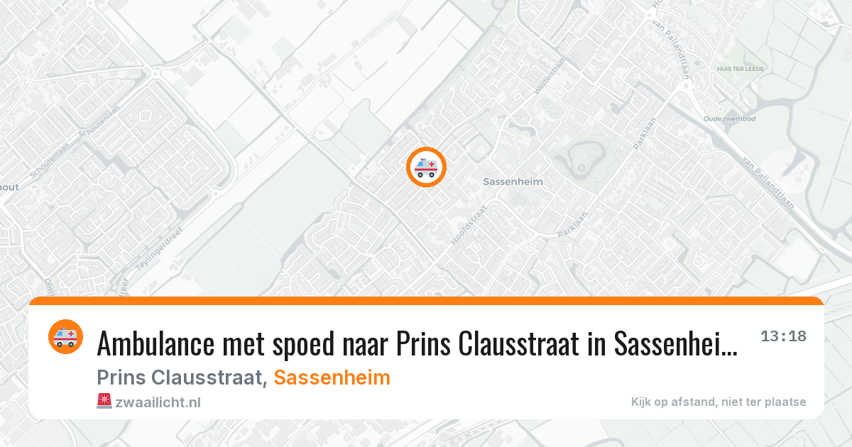 Ambulance met spoed naar Prins Clausstraat in Sassenheim — 29 jan 2026
