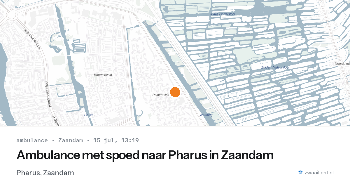 Ambulance met spoed naar Pharus in Zaandam — 15 jul 2026