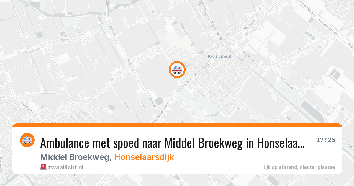 Ambulance met spoed naar Middel Broekweg in Honselaarsdijk — 14 mei 2026