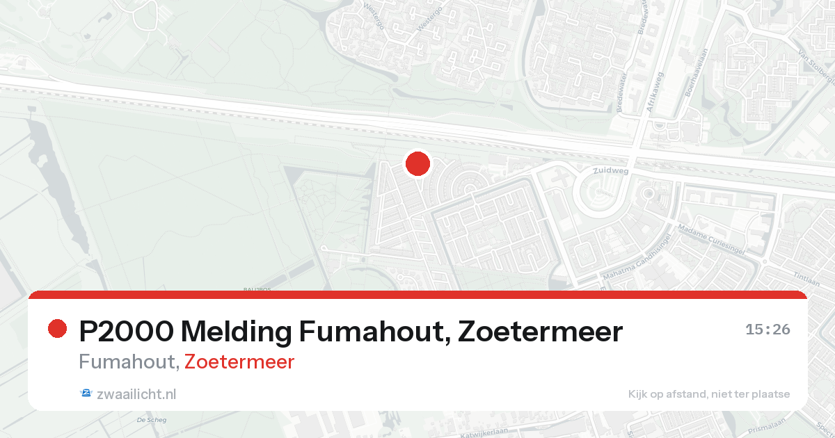 P2000 Melding Fumahout, Zoetermeer — 7 feb 2026