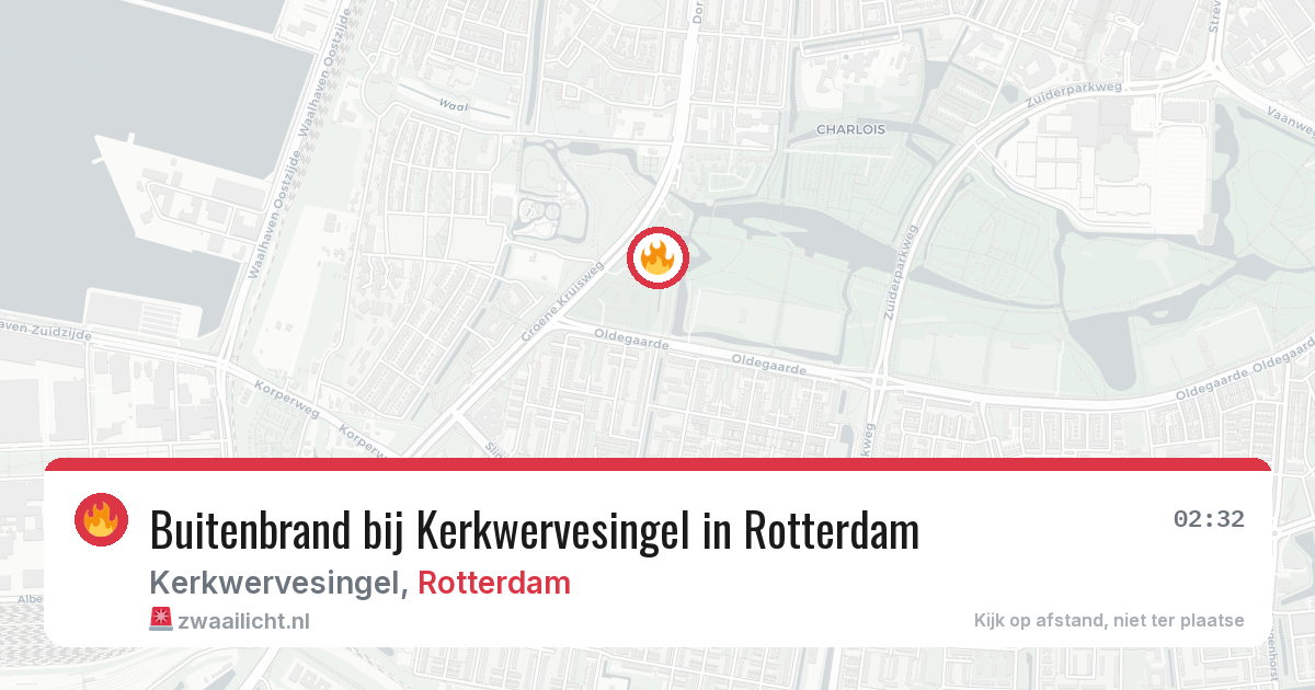 Buitenbrand bij Kerkwervesingel in Rotterdam — 20 jun 2026