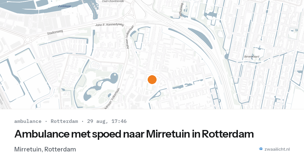 Ambulance met spoed naar Mirretuin in Rotterdam — 29 aug 2026