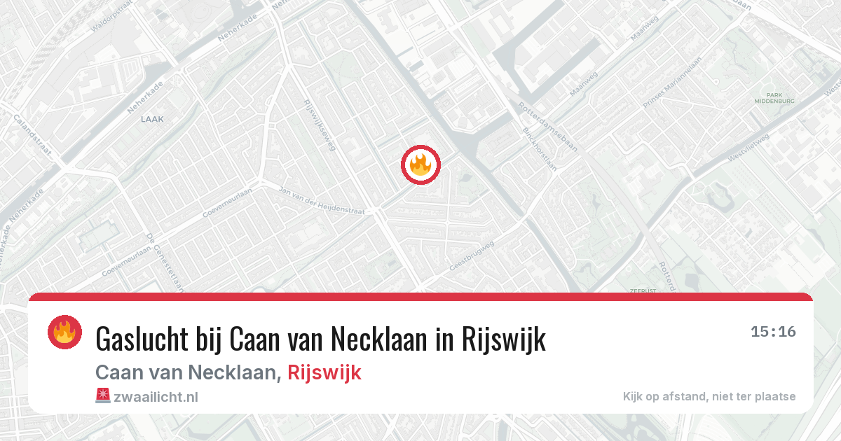 Gaslucht bij Caan van Necklaan in Rijswijk — 3 jul 2026