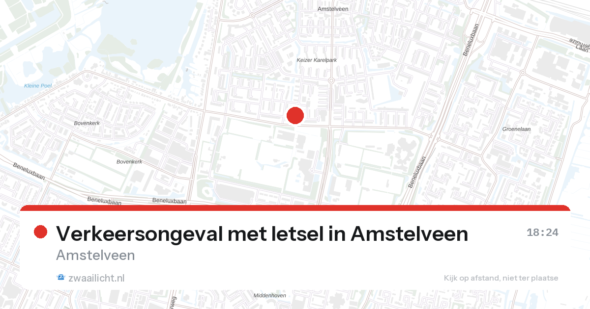 Verkeersongeval met letsel in Amstelveen — 27 aug 2026