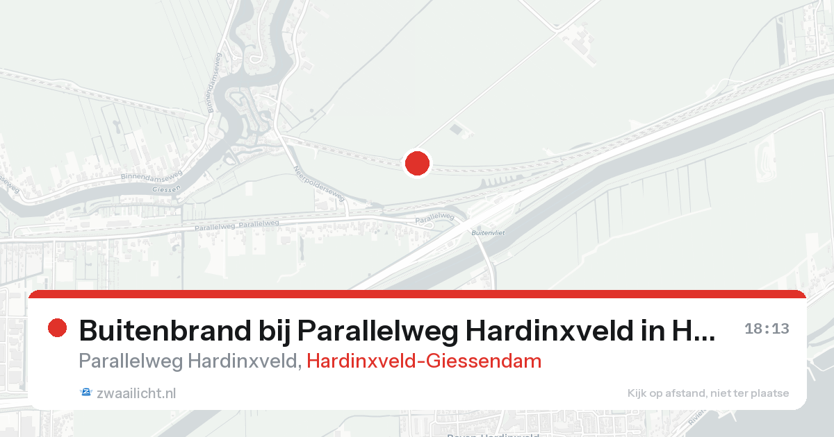 Buitenbrand bij Parallelweg Hardinxveld in Hardinxveld-Giessendam — 24 aug 2026