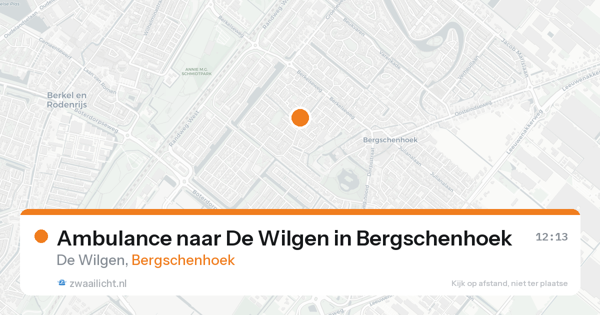 Ambulance naar De Wilgen in Bergschenhoek — 25 aug 2026