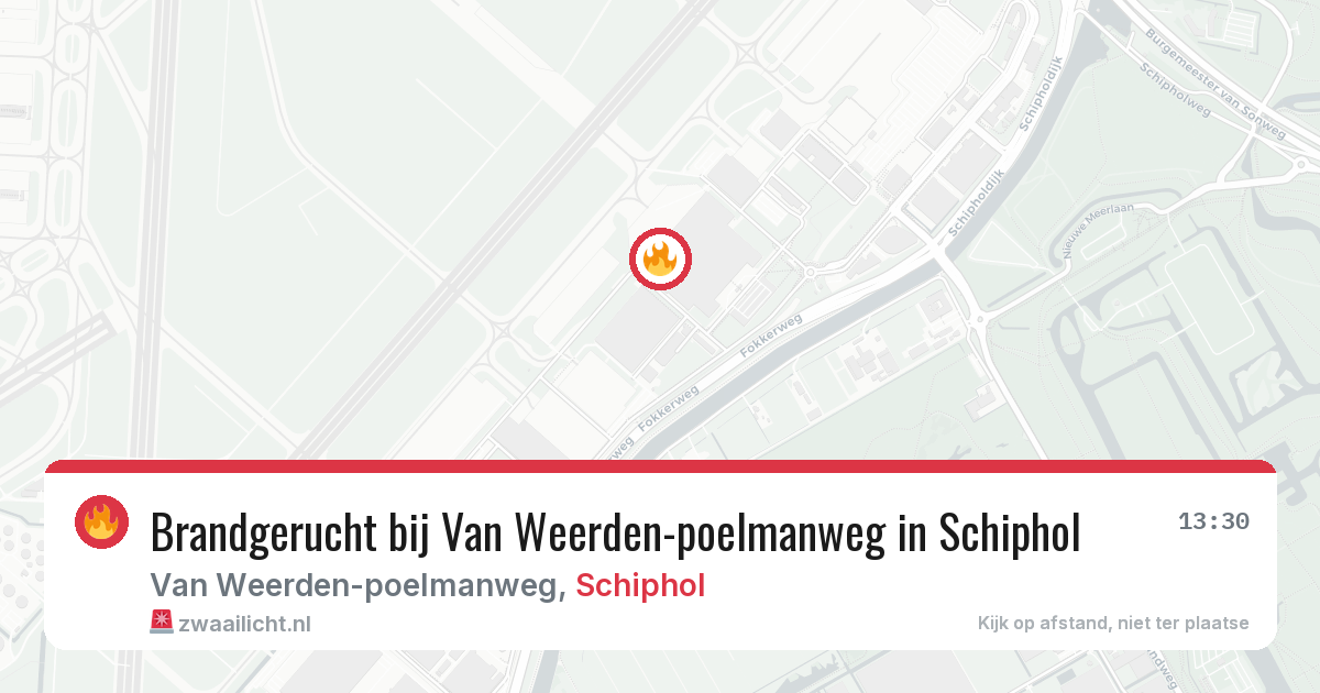 Brandgerucht bij Van Weerden-poelmanweg in Schiphol — 29 jul 2026