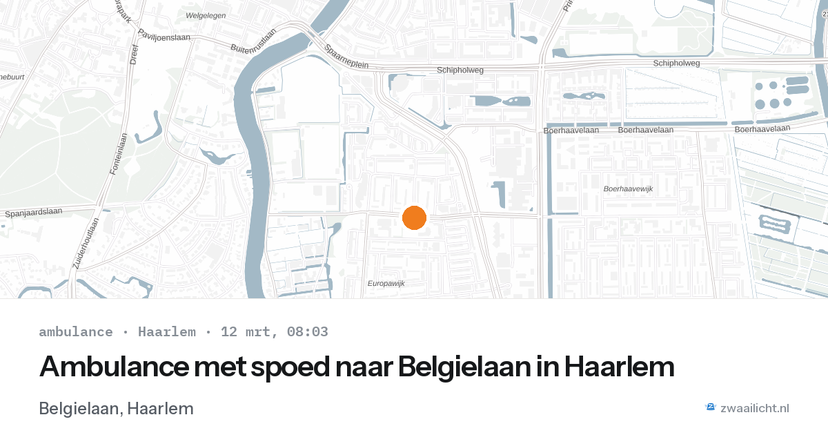 Ambulance met spoed naar Belgielaan in Haarlem — 12 mrt 2026
