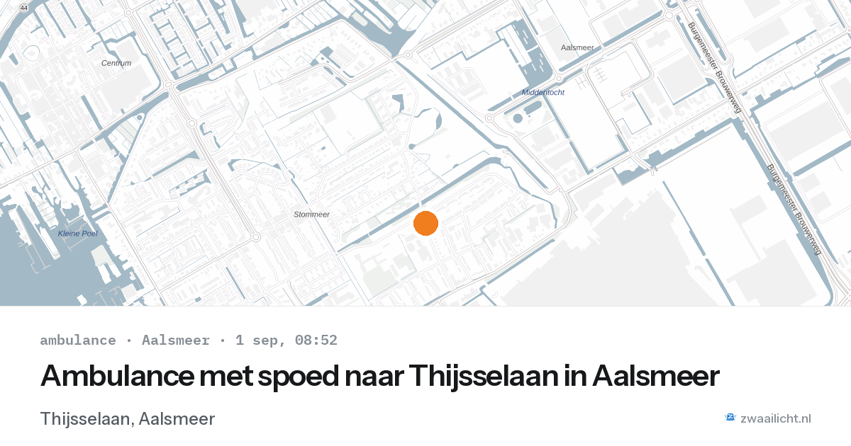 Ambulance met spoed naar Thijsselaan in Aalsmeer — 1 sep 2026
