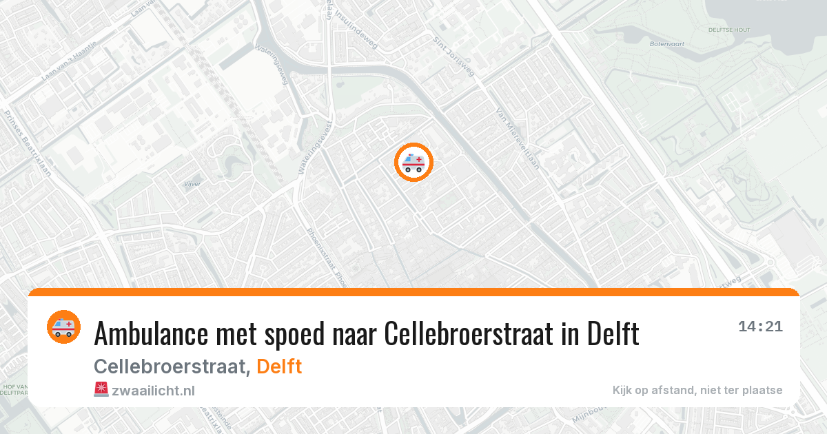 Ambulance met spoed naar Cellebroerstraat in Delft — 10 apr 2026