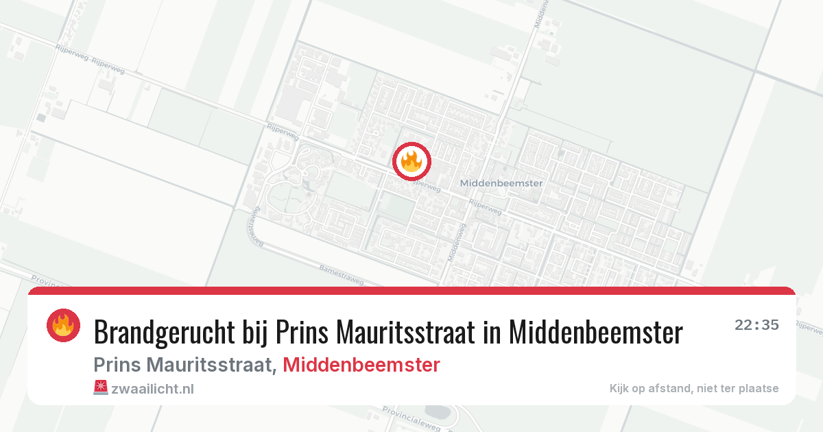 Brandgerucht bij Prins Mauritsstraat in Middenbeemster — 19 mei 2026