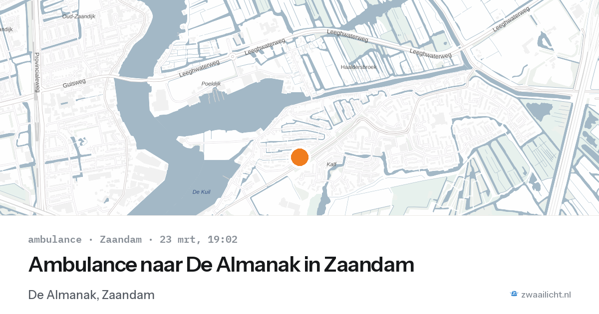 Ambulance naar De Almanak in Zaandam — 23 mrt 2026
