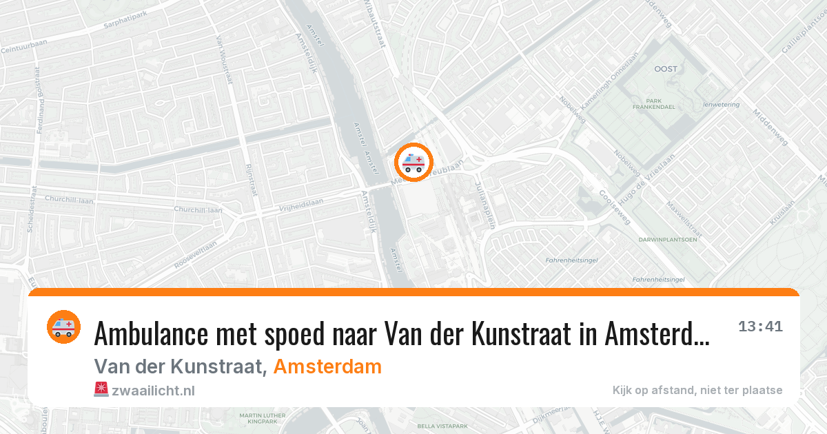 Ambulance met spoed naar Van der Kunstraat in Amsterdam — 31 mrt 2026