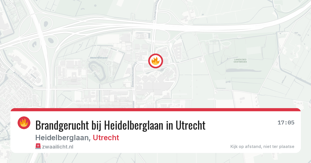 Brandgerucht bij Heidelberglaan in Utrecht — 19 jun 2026