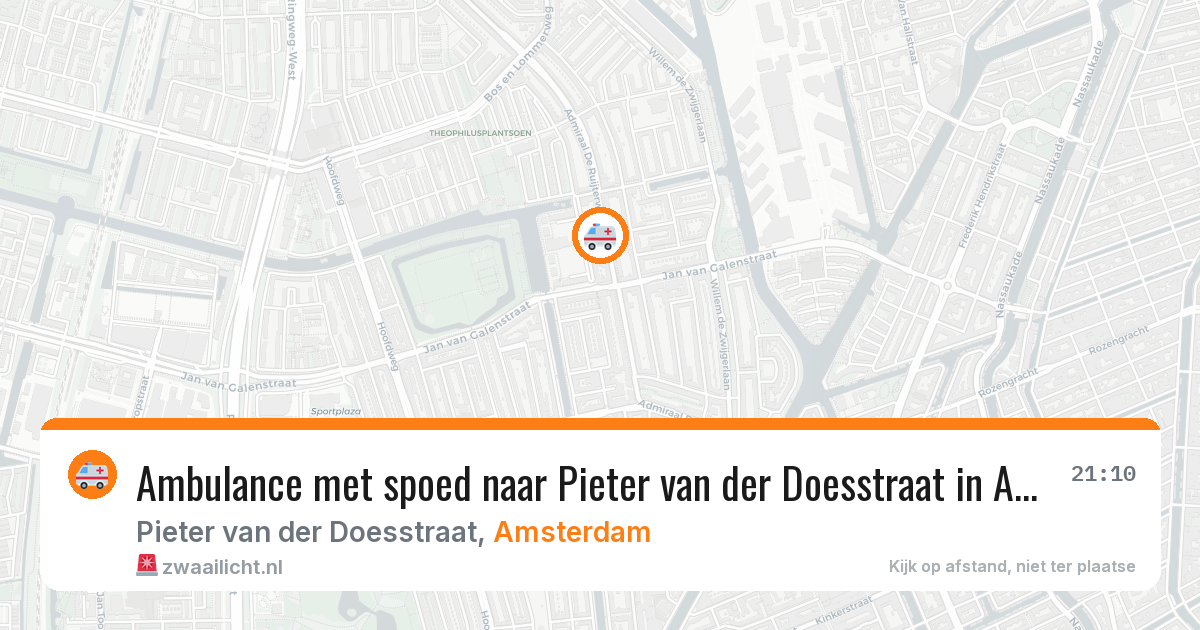 Ambulance met spoed naar Pieter van der Doesstraat in Amsterdam — 31 jul 2026