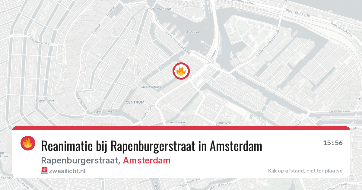 Reanimatie bij Rapenburgerstraat in Amsterdam — 2 aug 2026