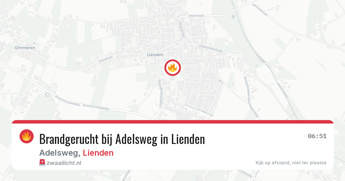 Brandgerucht bij Adelsweg in Lienden — 29 jun 2026