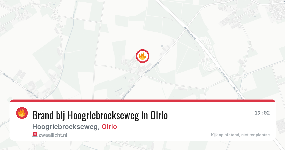 Brand bij Hoogriebroekseweg in Oirlo — 10 mei 2026
