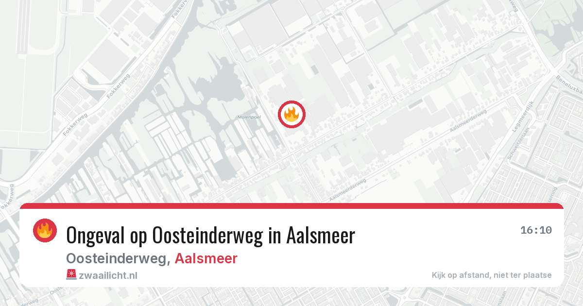 Ongeval op Oosteinderweg in Aalsmeer — 21 mrt 2026