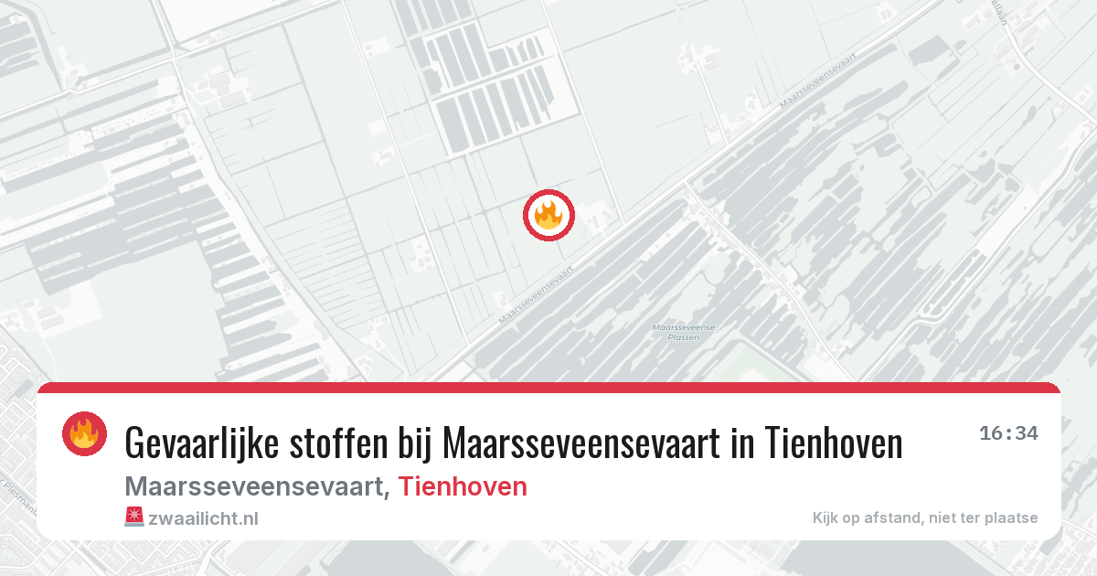 Gevaarlijke stoffen bij Maarsseveensevaart in Tienhoven — 16 jul 2026