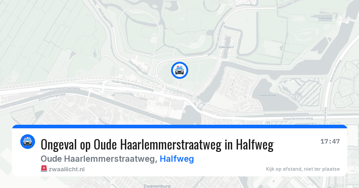 Ongeval op Oude Haarlemmerstraatweg in Halfweg — 25 mrt 2026