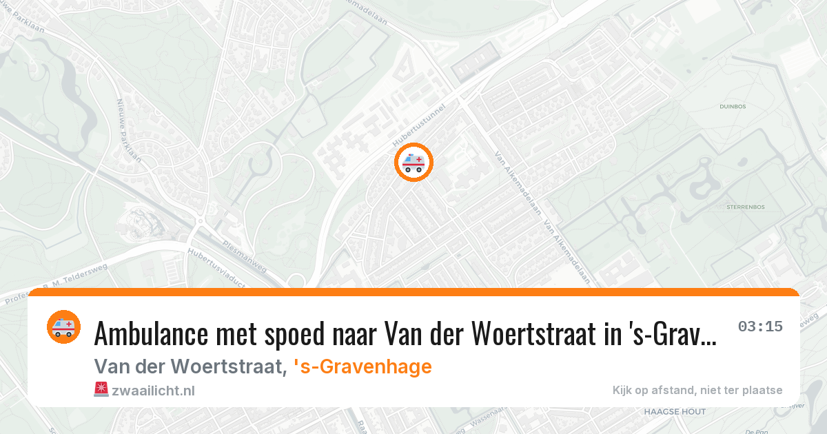 Ambulance met spoed naar Van der Woertstraat in 's-Gravenhage — 27 mrt 2026