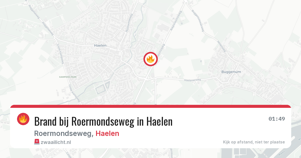 Brand bij Roermondseweg in Haelen — 18 jun 2026