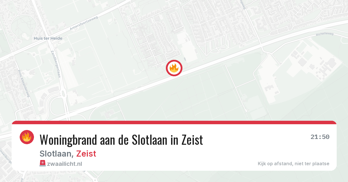 Woningbrand aan de Slotlaan in Zeist — 12 mrt 2026