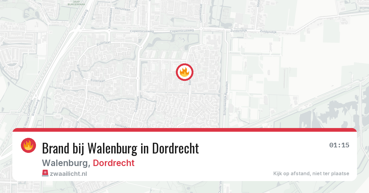 Brand bij Walenburg in Dordrecht — 29 jun 2026