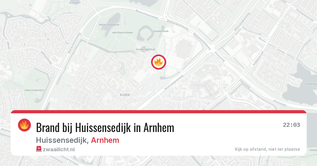 Brand bij Huissensedijk in Arnhem — 3 aug 2026