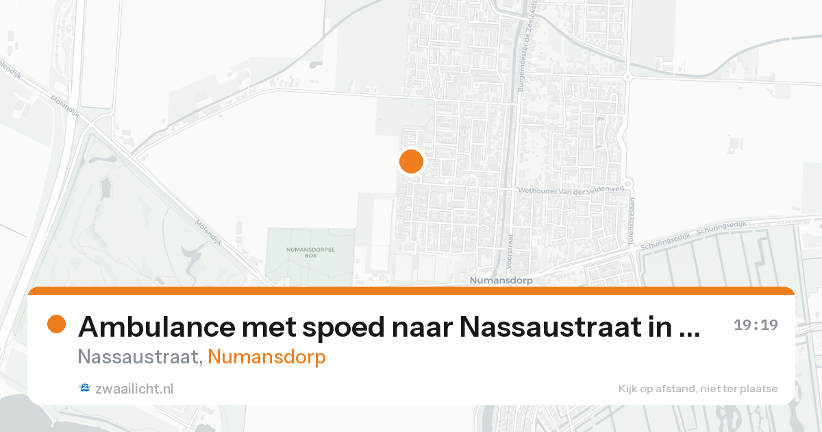 Ambulance met spoed naar Nassaustraat in Numansdorp — 23 aug 2026