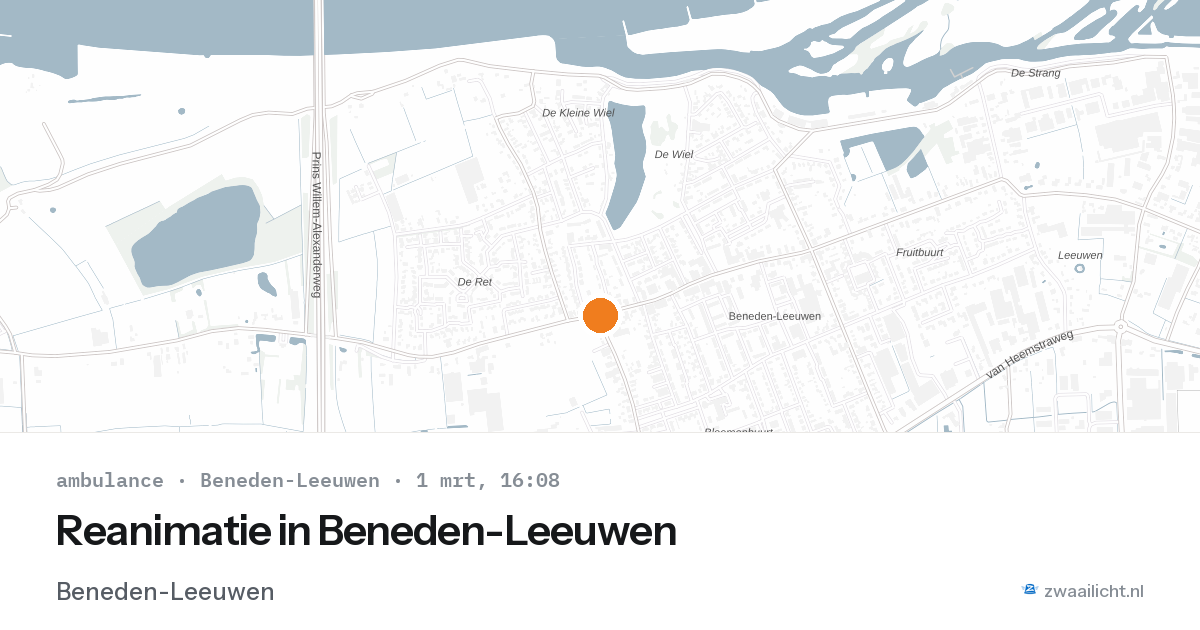 Reanimatie in Beneden-Leeuwen — 1 mrt 2026