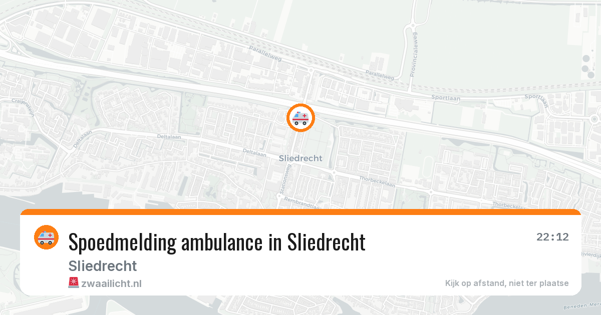 Spoedmelding ambulance in Sliedrecht — 26 jun 2026