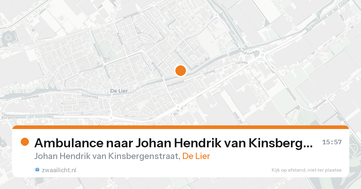Ambulance naar Johan Hendrik van Kinsbergenstraat in De Lier — 22 aug 2026